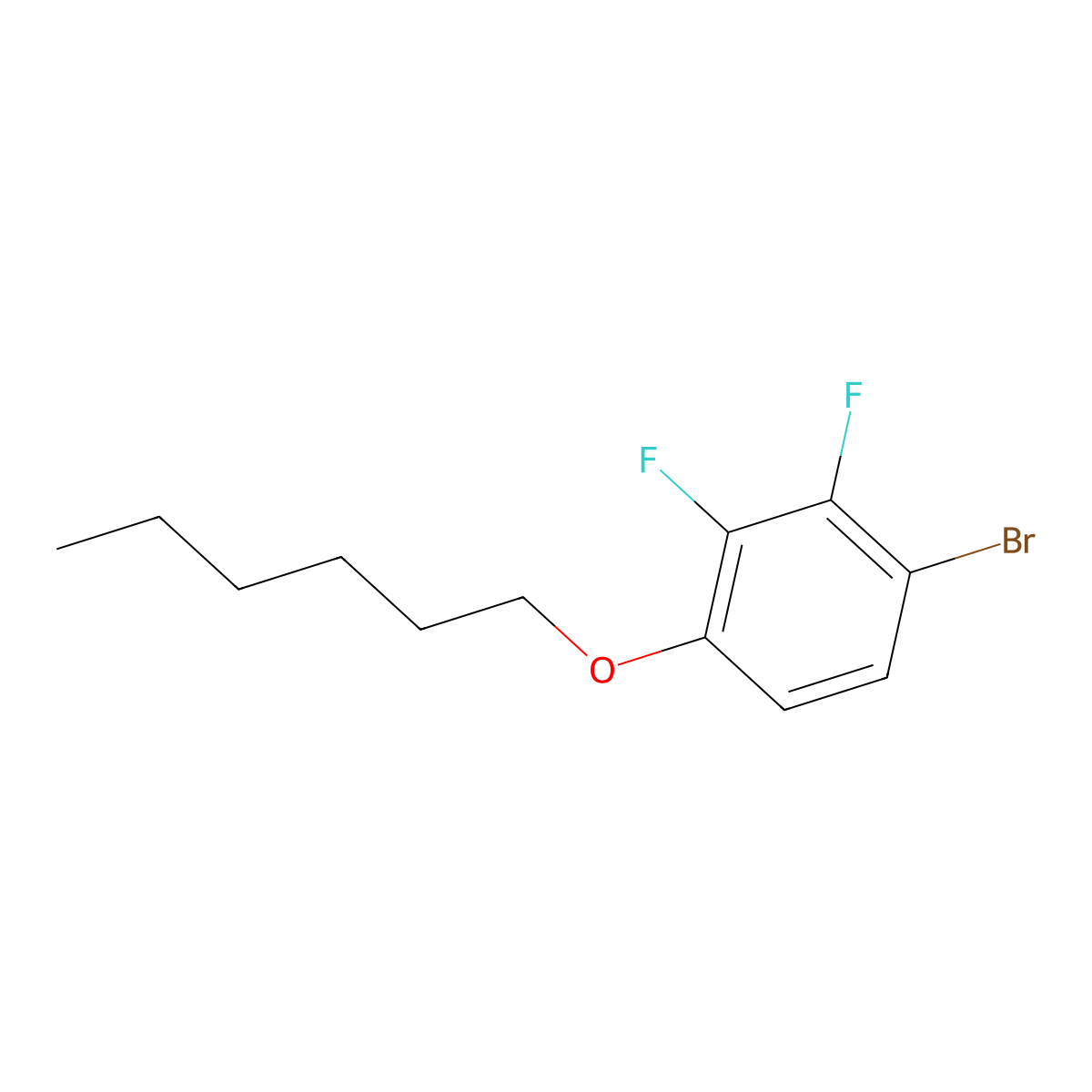1-Bromo-2,3-difluoro-4-(hexyloxy)benzene molecular structure, CAS 256383-40-1