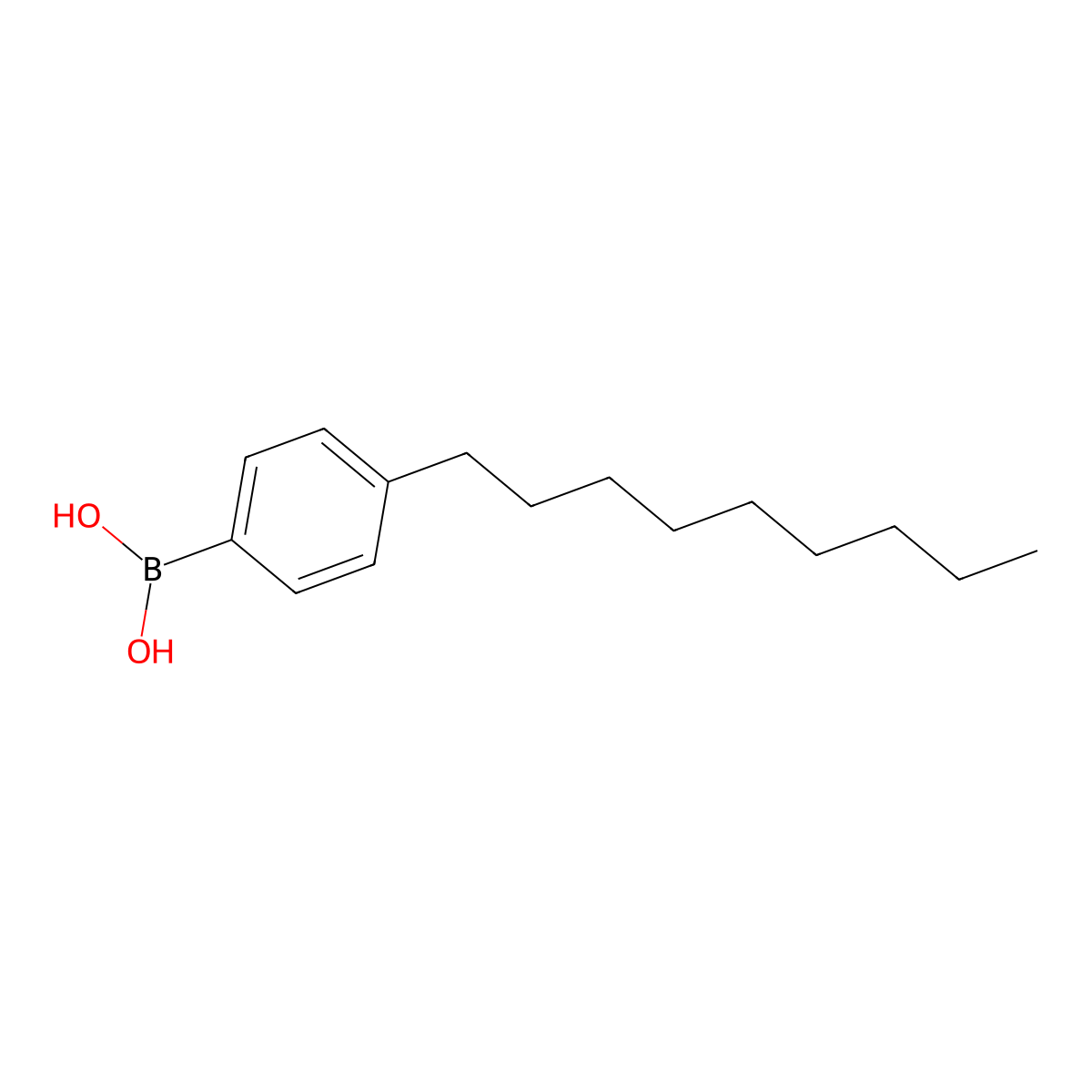 B-(4-Nonylphenyl)boronic acid molecular structure, CAS 256383-45-6