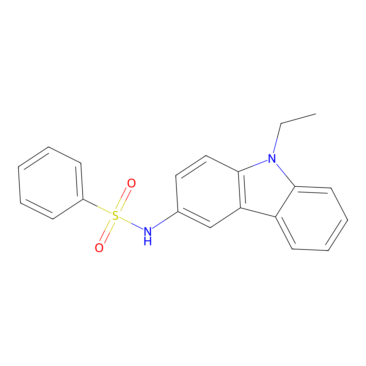 N-(9-ethyl-9H-carbazol-3-yl)benzenesulfonamide molecular structure, CAS 256385-57-6