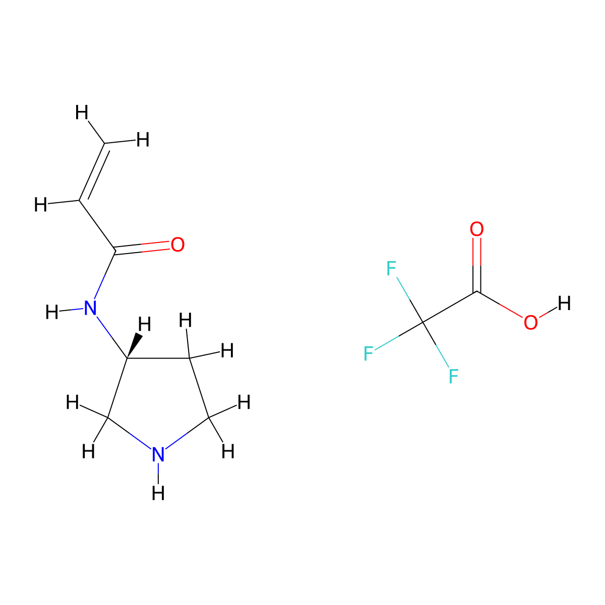 N-[(3R)-pyrrolidin-3-yl]prop-2-enamide; trifluoroacetic acid molecular structure, CAS 2563852-48-0