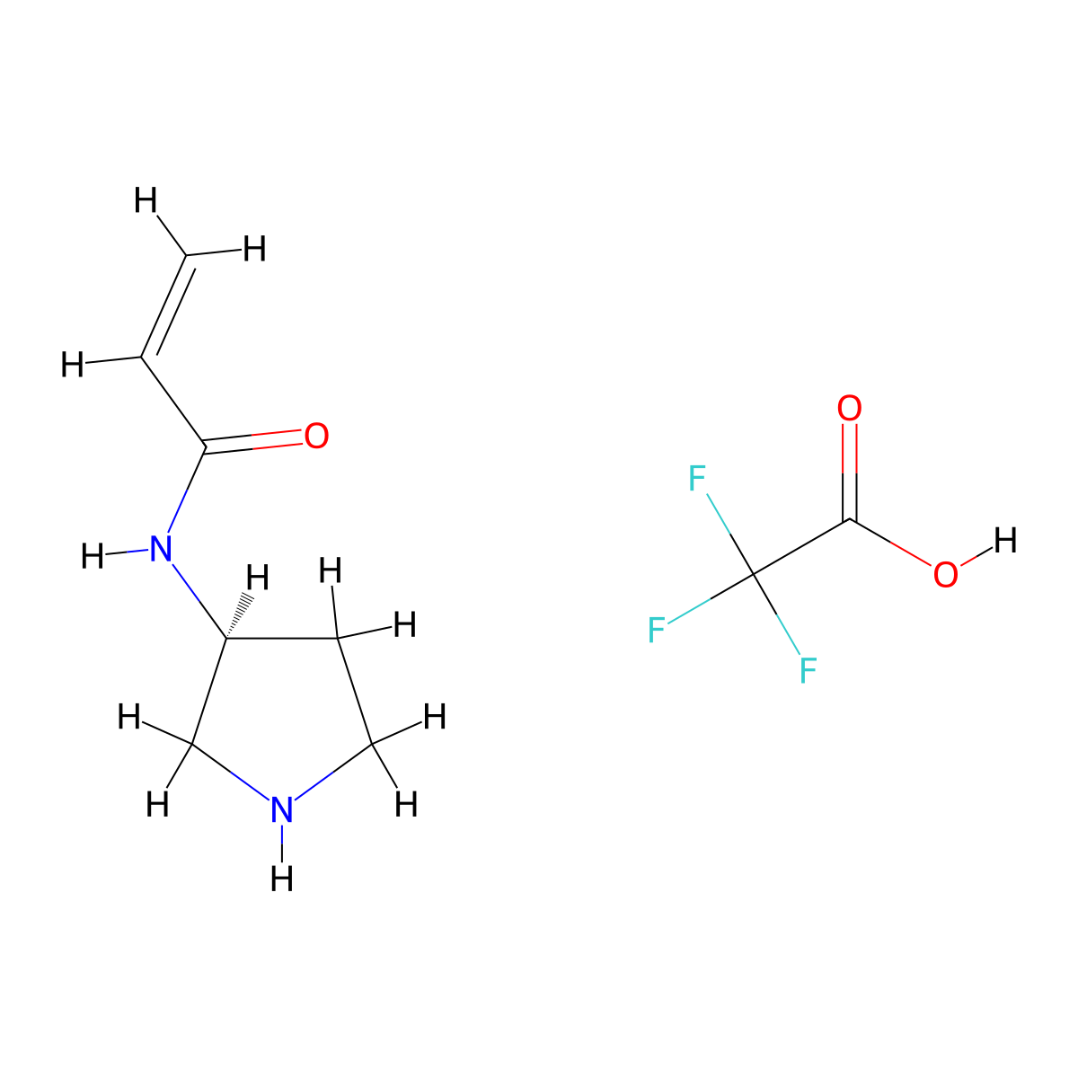 N-[(3S)-pyrrolidin-3-yl]prop-2-enamide; trifluoroacetic acid molecular structure, CAS 2563852-53-7