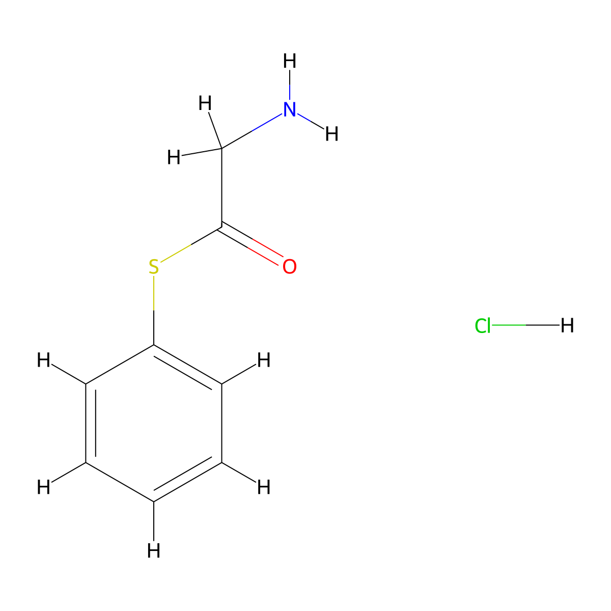 2-Amino-1-(phenylsulfanyl)ethan-1-one hydrochloride molecular structure, CAS 256386-87-5