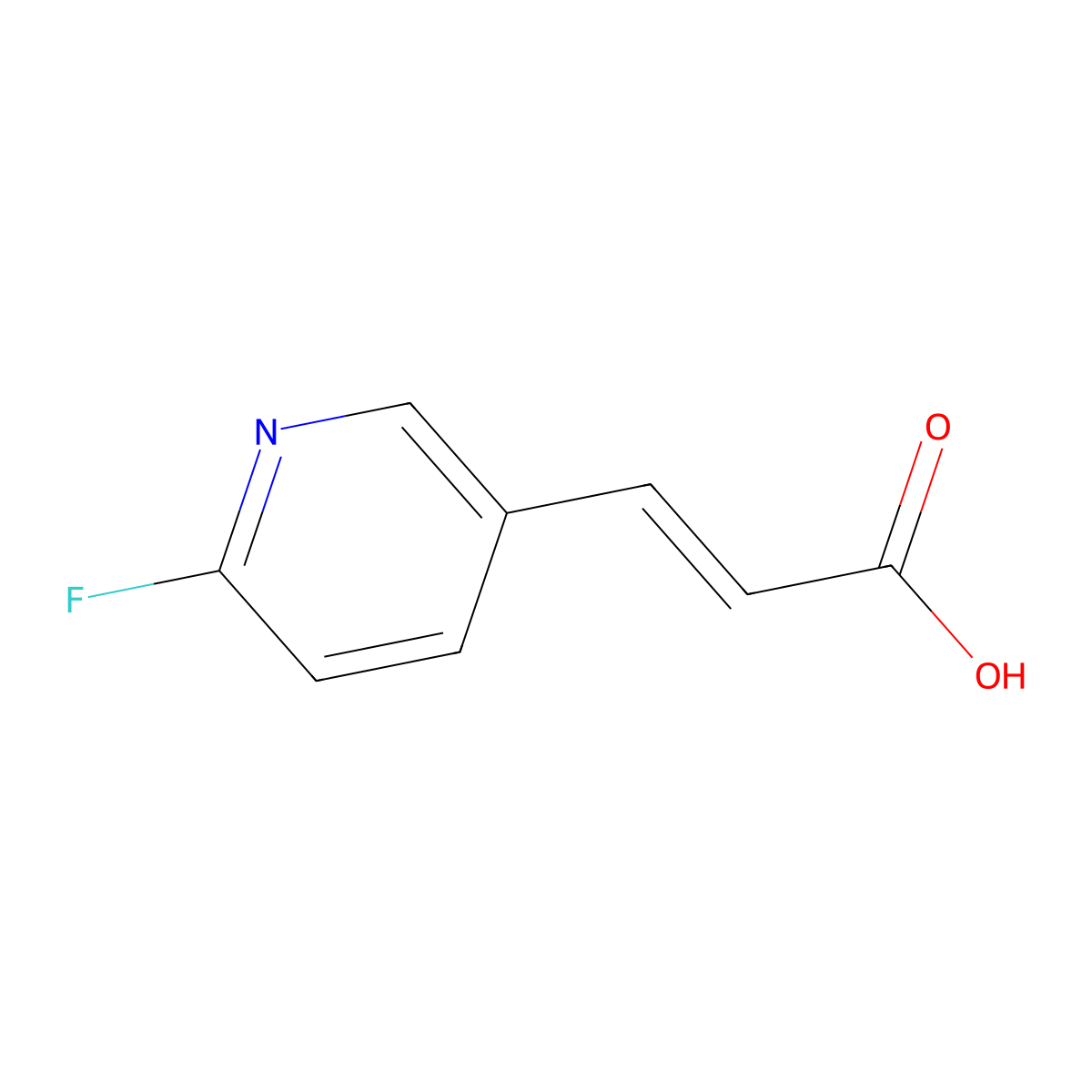 (2E)-3-(6-fluoropyridin-3-yl)prop-2-enoic acid molecular structure, CAS 2563929-45-1