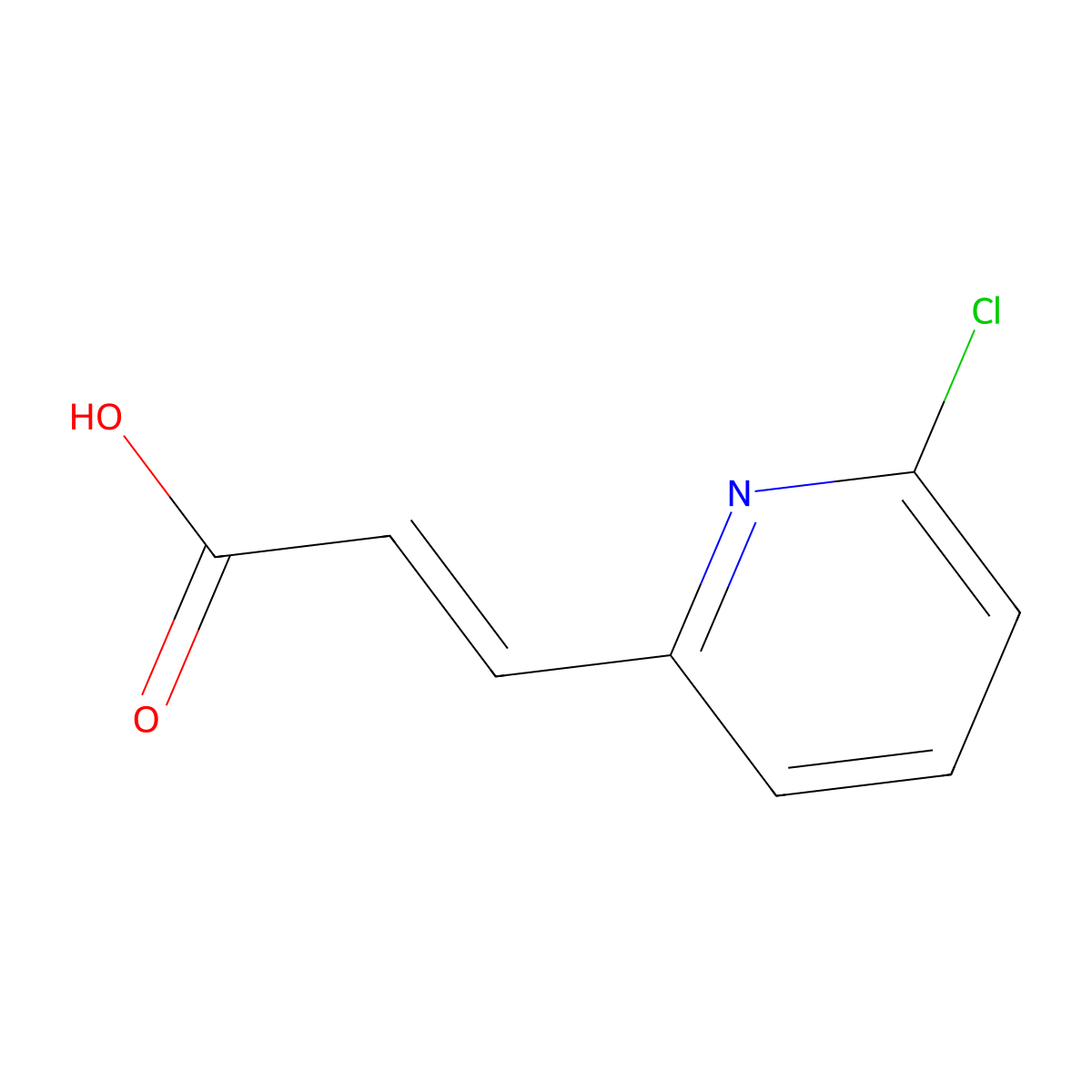 (2E)-3-(6-chloropyridin-2-yl)prop-2-enoic acid molecular structure, CAS 2563929-46-2