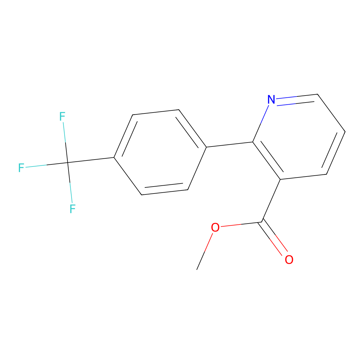 2-(4-Trifluoromethyl-phenyl)-nicotinic acid methyl ester molecular structure, CAS 256397-51-0