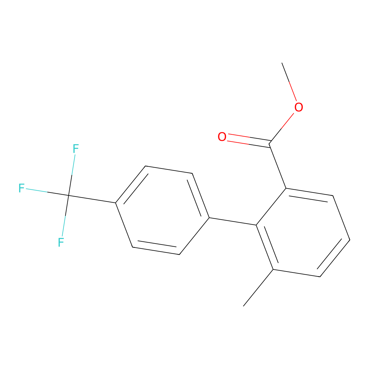 Methyl 6-methyl-4'-trifluoromethylbiphenyl-2-carboxylate molecular structure, CAS 256397-60-1