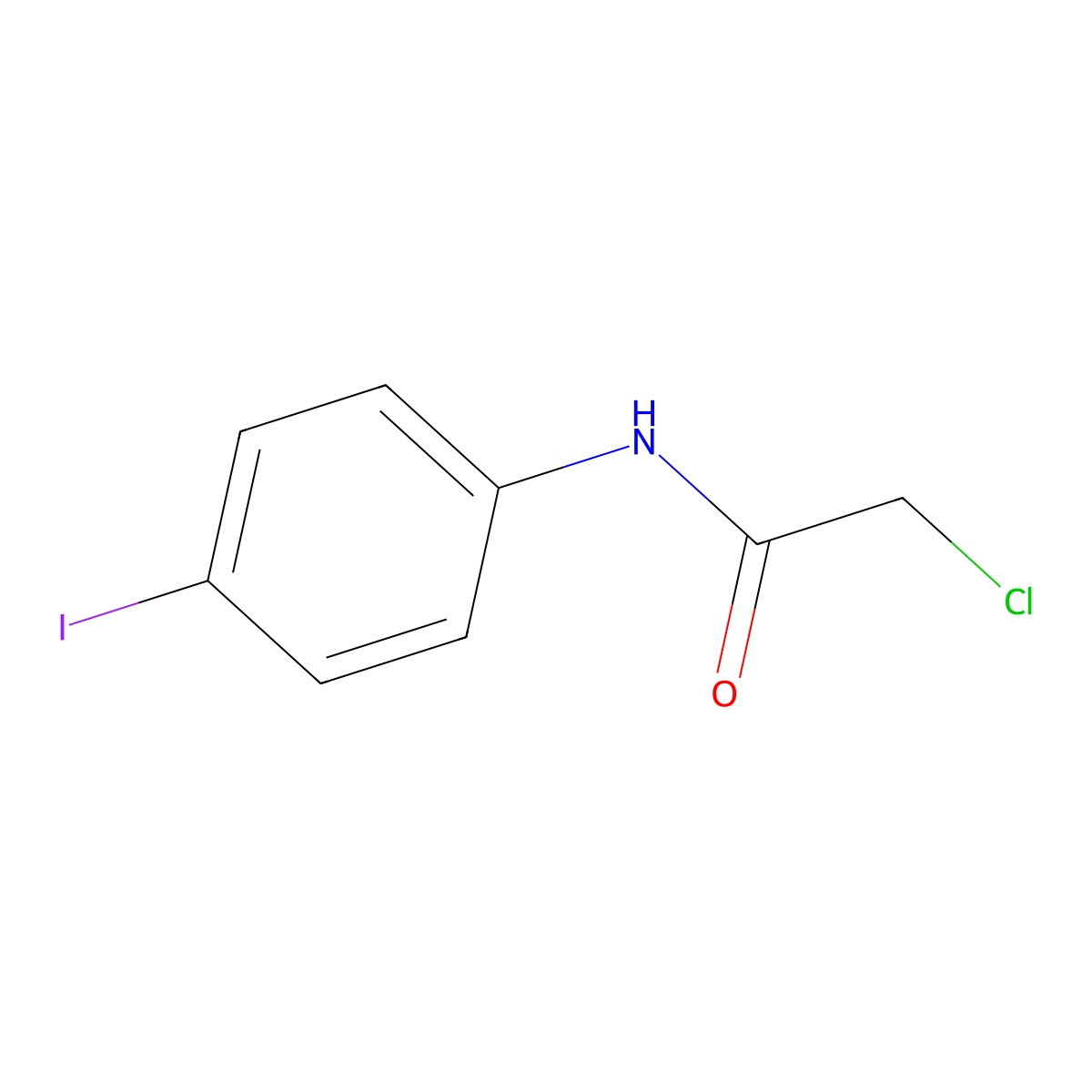 2-chloro-N-(4-iodophenyl)acetamide molecular structure, CAS 2564-00-3