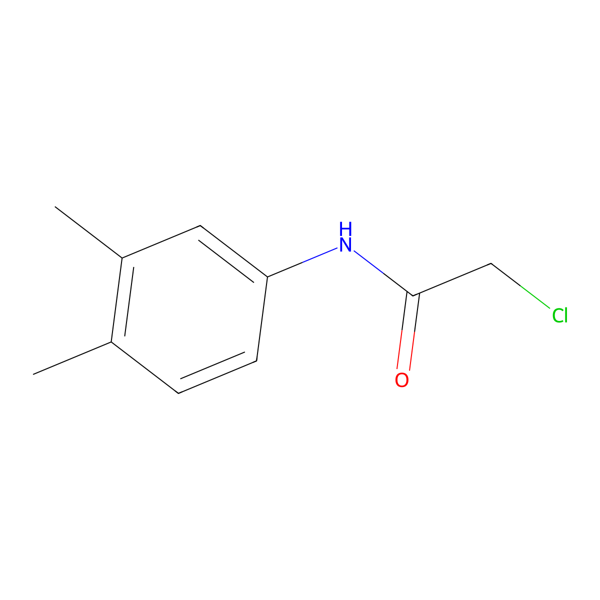 2-chloro-N-(3,4-dimethylphenyl)acetamide molecular structure, CAS 2564-04-7