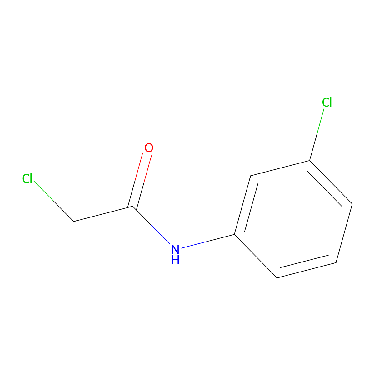 2-chloro-N-(3-chlorophenyl)acetamide molecular structure, CAS 2564-05-8