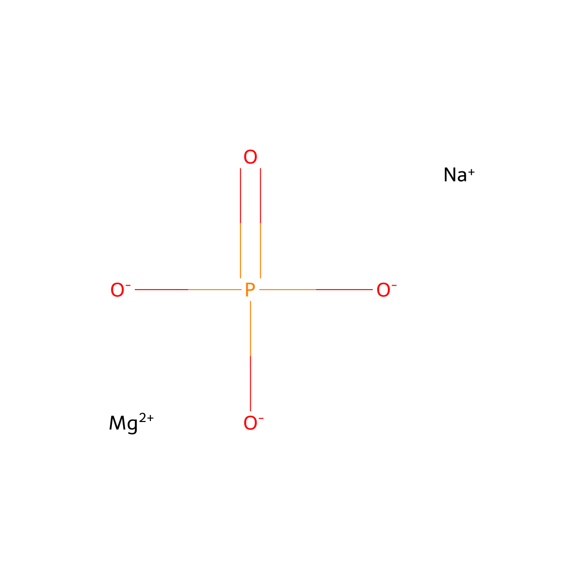 Phosphoric acid, magnesium sodium salt molecular structure, CAS 25640-28-2