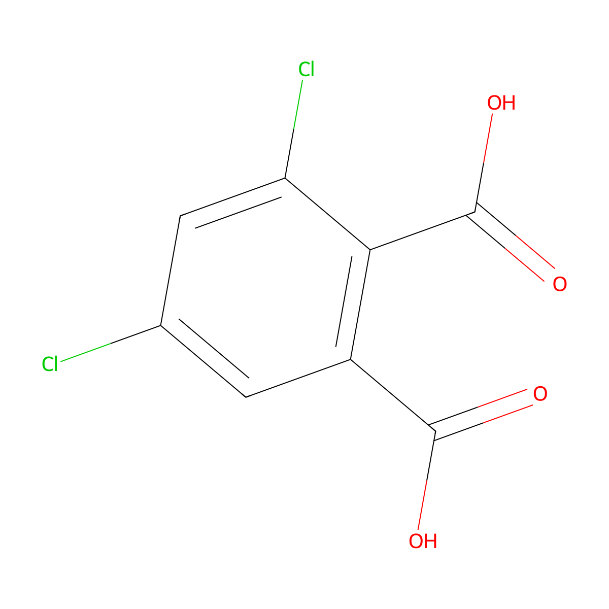 3,5-Dichlorophthalic acid molecular structure, CAS 25641-98-9