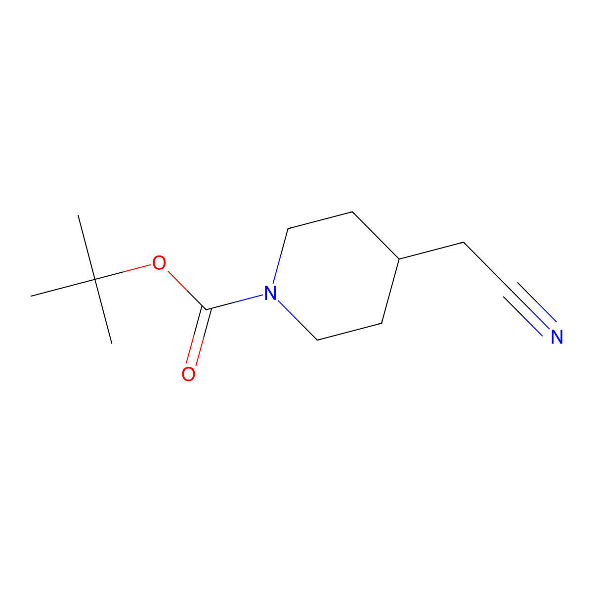 tert-Butyl 4-(cyanomethyl)piperidine-1-carboxylate molecular structure, CAS 256411-39-9
