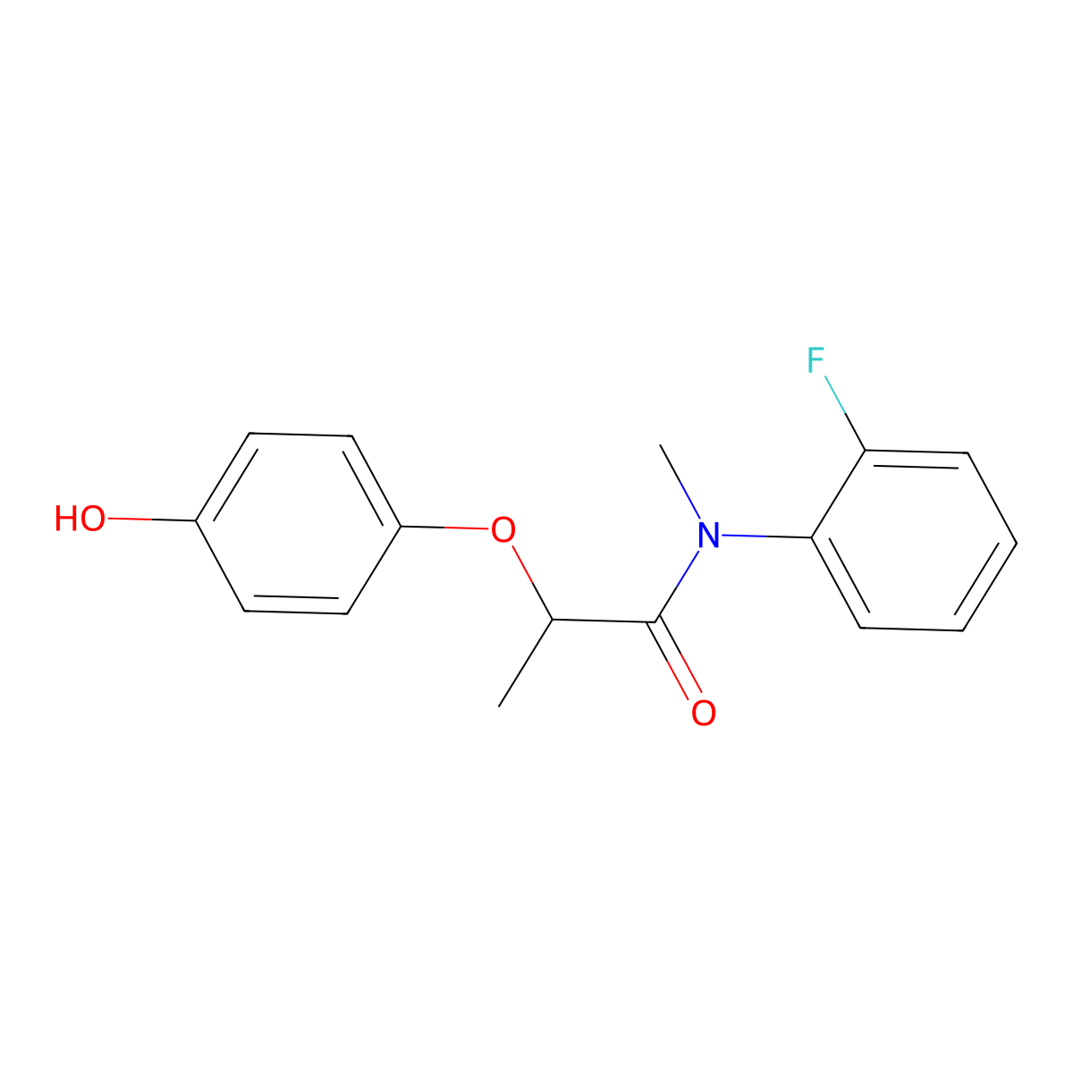 N-(2-Fluorophenyl)-2-(4-hydroxyphenoxy)-N-methylpropanamide molecular structure, CAS 256412-88-1