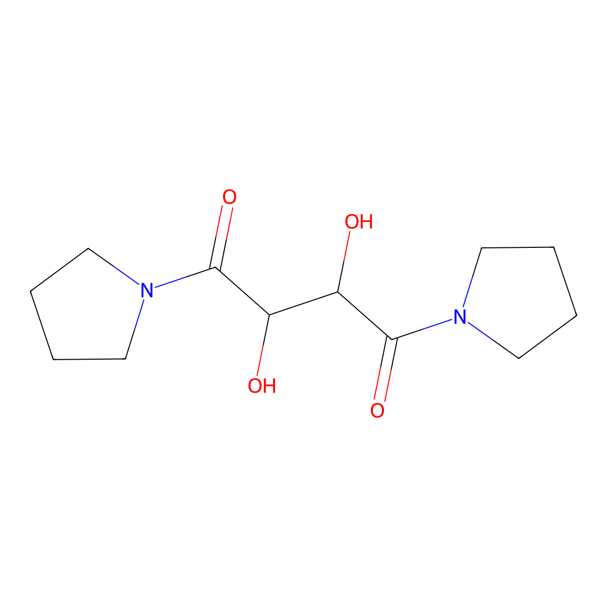 2,3-Dihydroxy-1,4-dipyrrolidin-1-ylbutane-1,4-dione molecular structure, CAS 256413-09-9