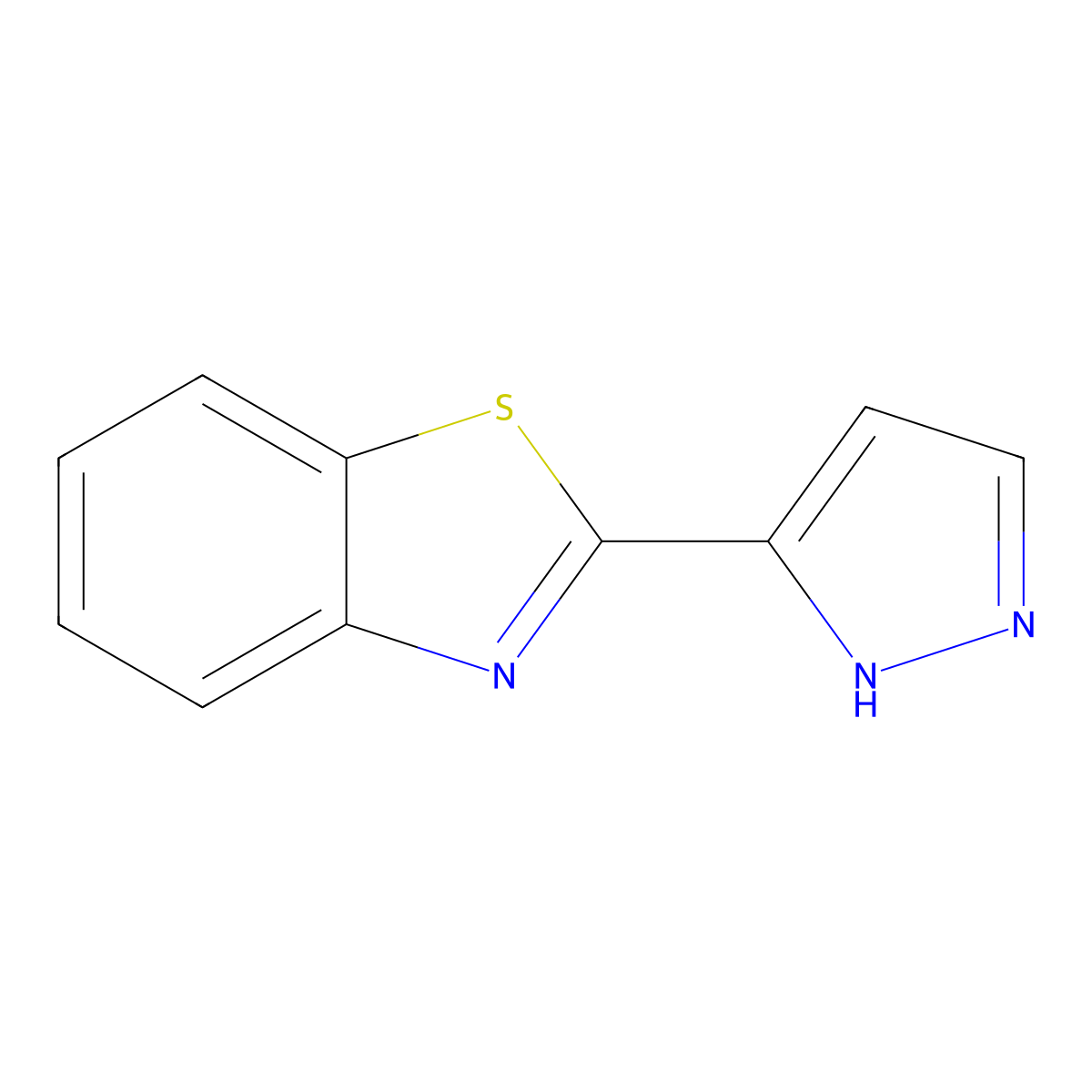 2-(1H-Pyrazol-5-yl)-1,3-benzothiazole molecular structure, CAS 256414-72-9