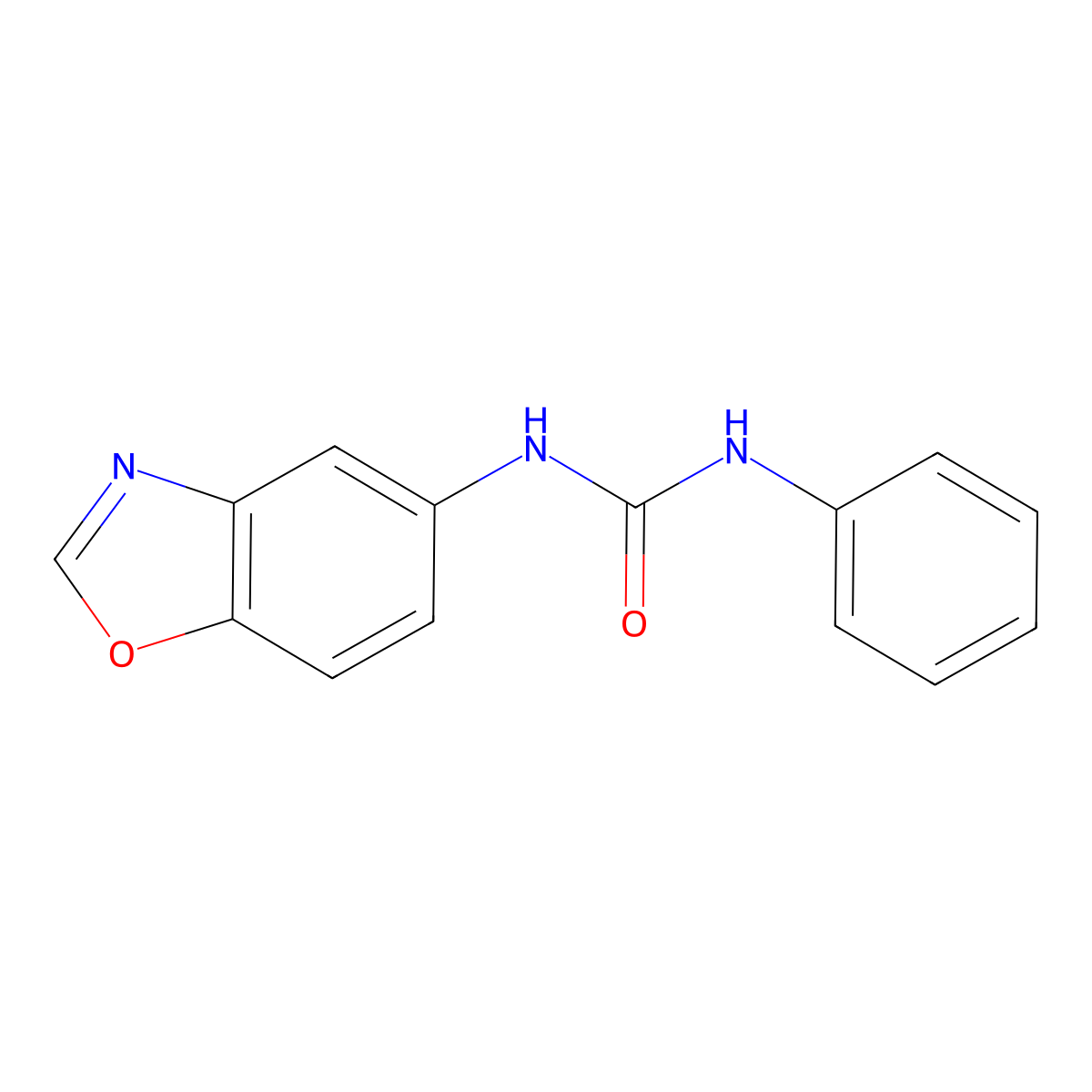 N-(1,3-benzoxazol-5-yl)-N'-phenylurea molecular structure, CAS 256415-33-5