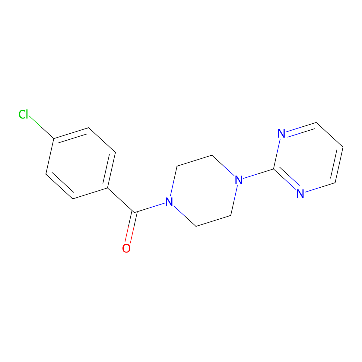 2-[4-(4-Chlorobenzoyl)piperazin-1-yl]pyrimidine molecular structure, CAS 256417-25-1