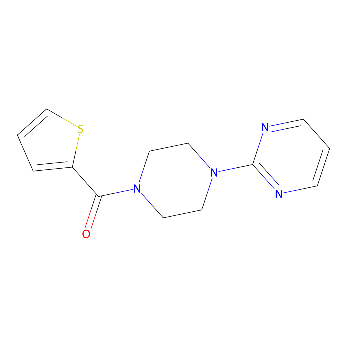 4-Pyrimidin-2-ylpiperazinyl 2-thienyl ketone molecular structure, CAS 256417-26-2