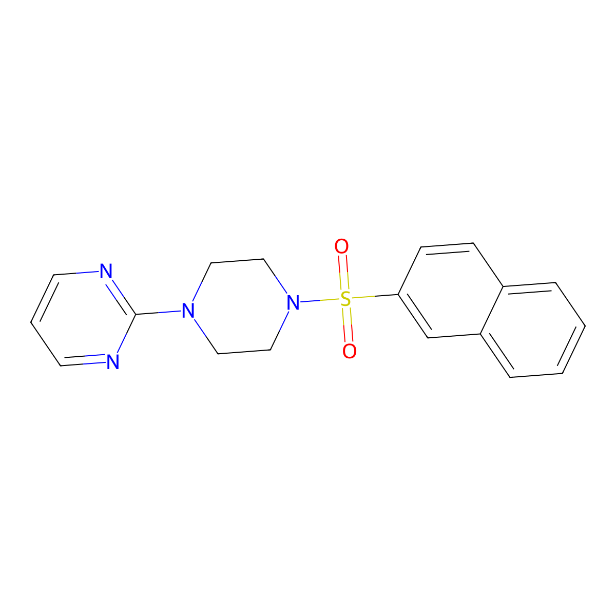 2-[4-(Naphthalene-2-sulfonyl)piperazin-1-yl]pyrimidine molecular structure, CAS 256417-34-2