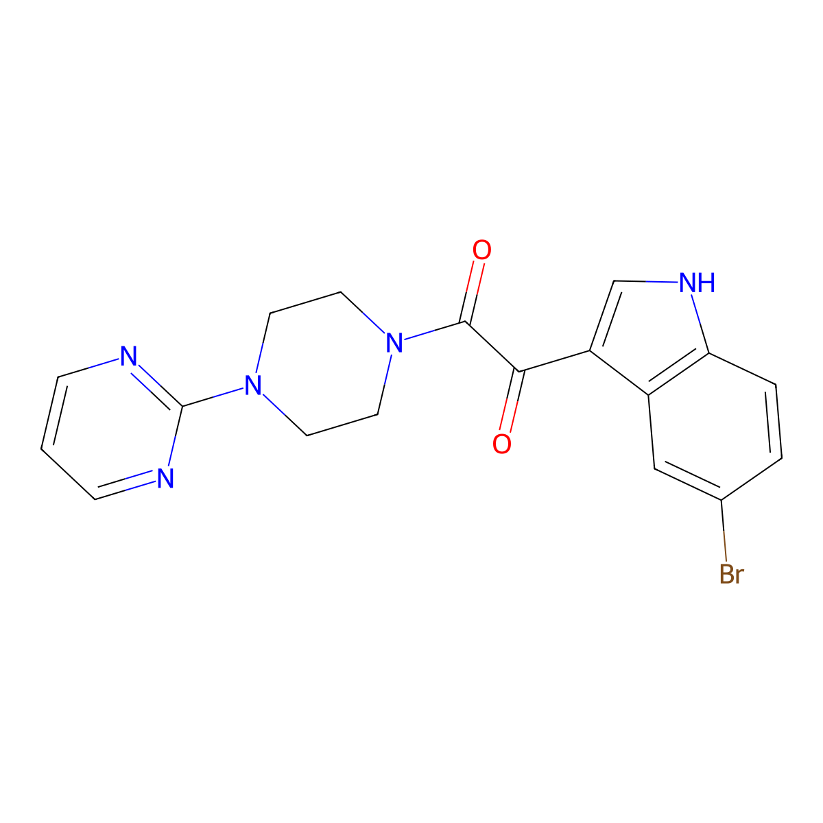 1-(5-bromo-1H-indol-3-yl)-2-[4-(pyrimidin-2-yl)piperazin-1-yl]ethane-1,2-dione molecular structure, CAS 256417-42-2