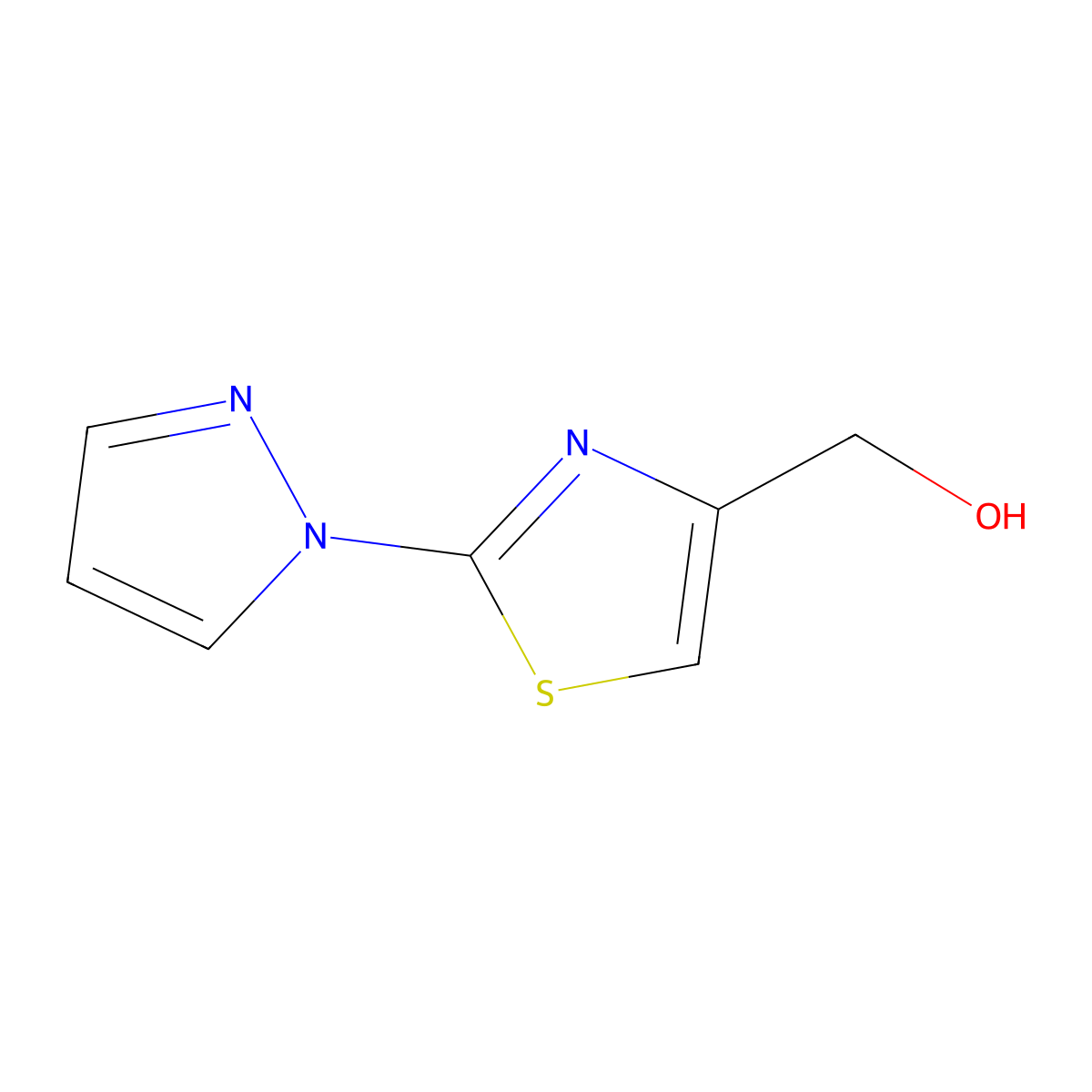 [2-(1H-Pyrazol-1-yl)-1,3-thiazol-4-yl]methanol molecular structure, CAS 256420-40-3