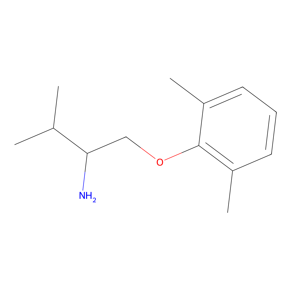 1-(2,6-Dimethylphenoxy)-3-methyl-2-butanamine molecular structure, CAS 256423-09-3