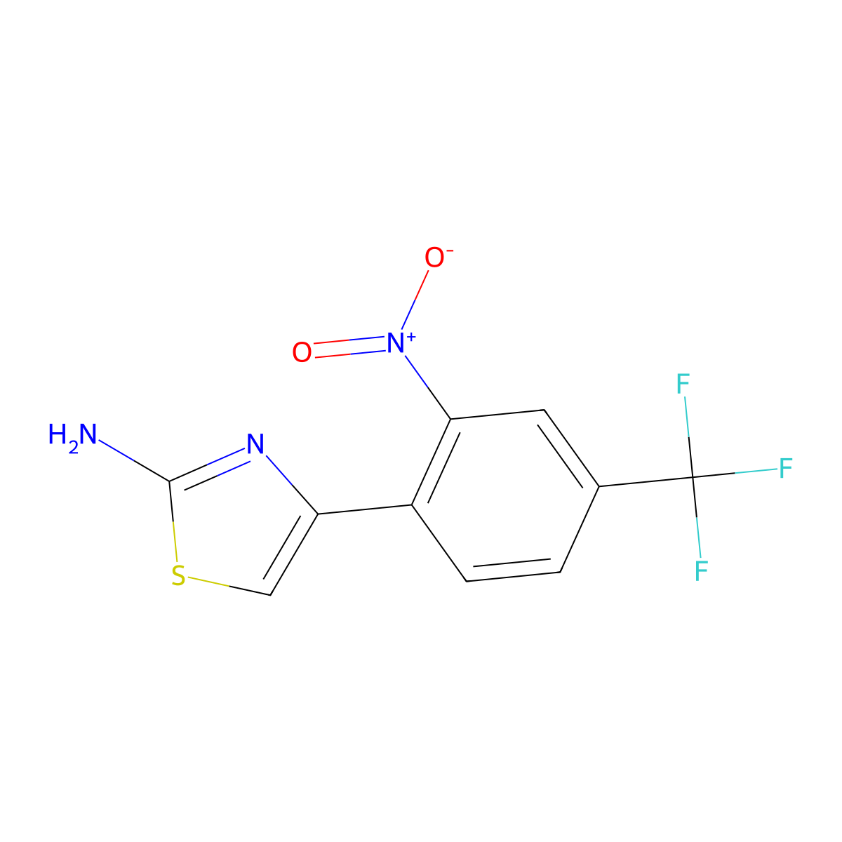 4-[2-Nitro-4-(trifluoromethyl)phenyl]-1,3-thiazol-2-amine molecular structure, CAS 256425-07-7