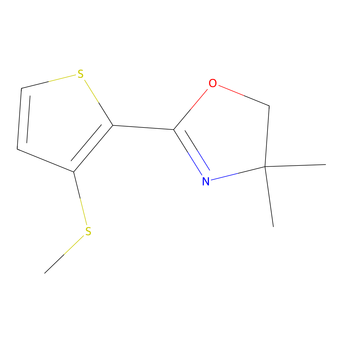 2-(4,4-Dimethyl-4,5-dihydro-1,3-oxazol-2-yl)-3-thienyl methyl sulfide molecular structure, CAS 256425-32-8