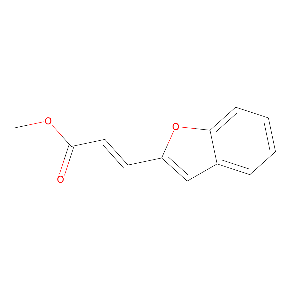 methyl (2E)-3-(1-benzofuran-2-yl)prop-2-enoate molecular structure, CAS 256439-83-5