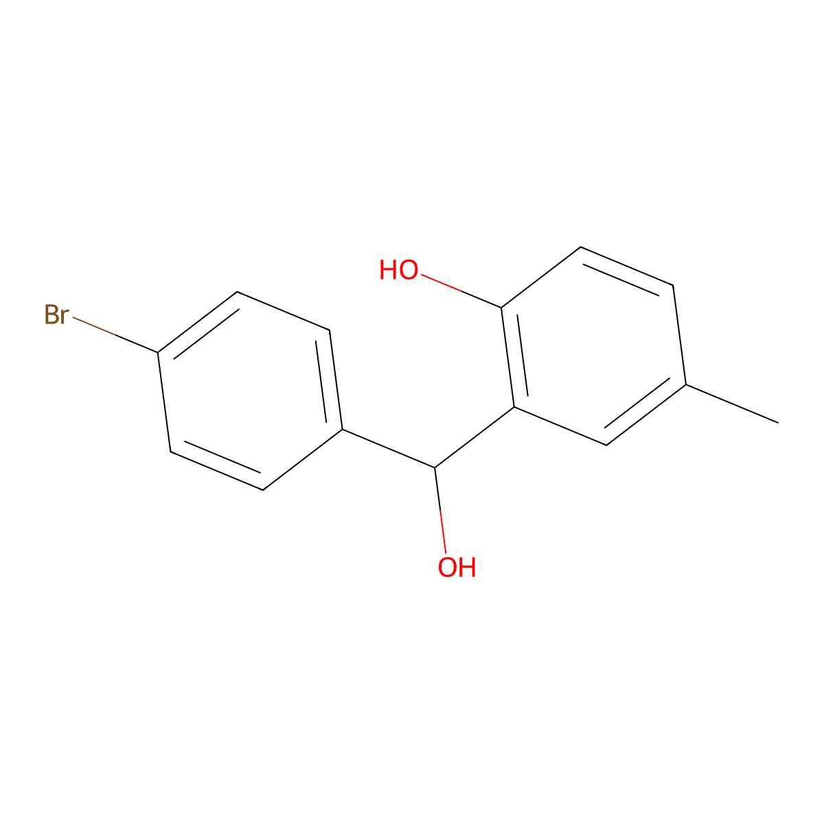 2-[(4-Bromophenyl)-hydroxymethyl]-4-methylphenol molecular structure, CAS 256450-16-5