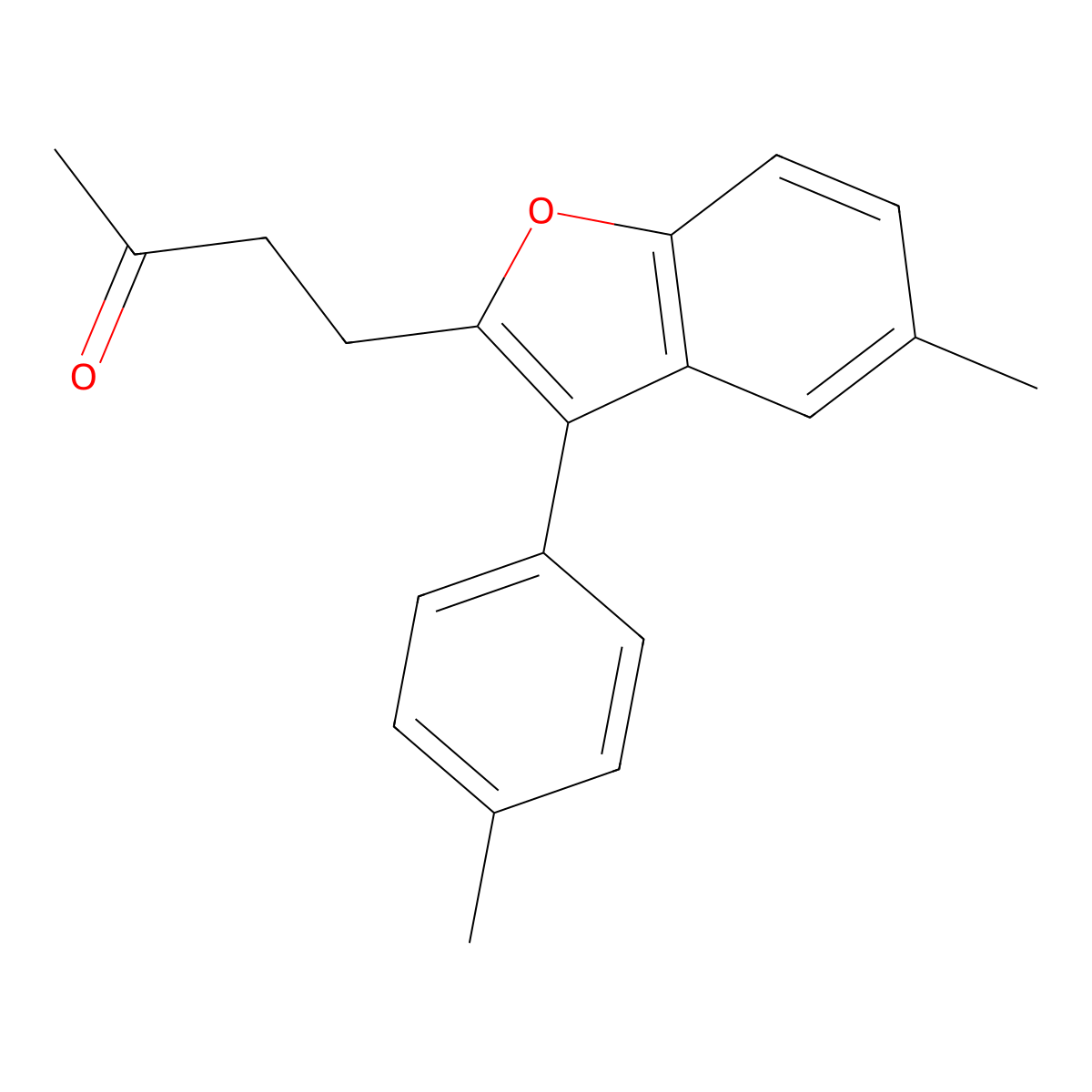 4-[5-Methyl-3-(4-methylphenyl)-1-benzofuran-2-yl]butan-2-one molecular structure, CAS 256450-30-3