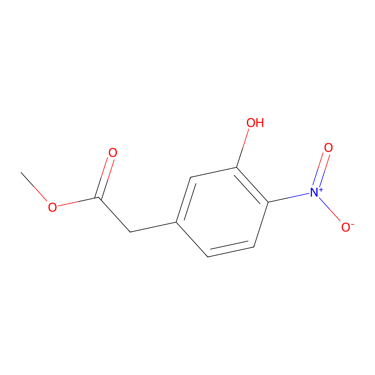 Methyl 2-(3-hydroxy-4-nitrophenyl)acetate molecular structure, CAS 256453-84-6