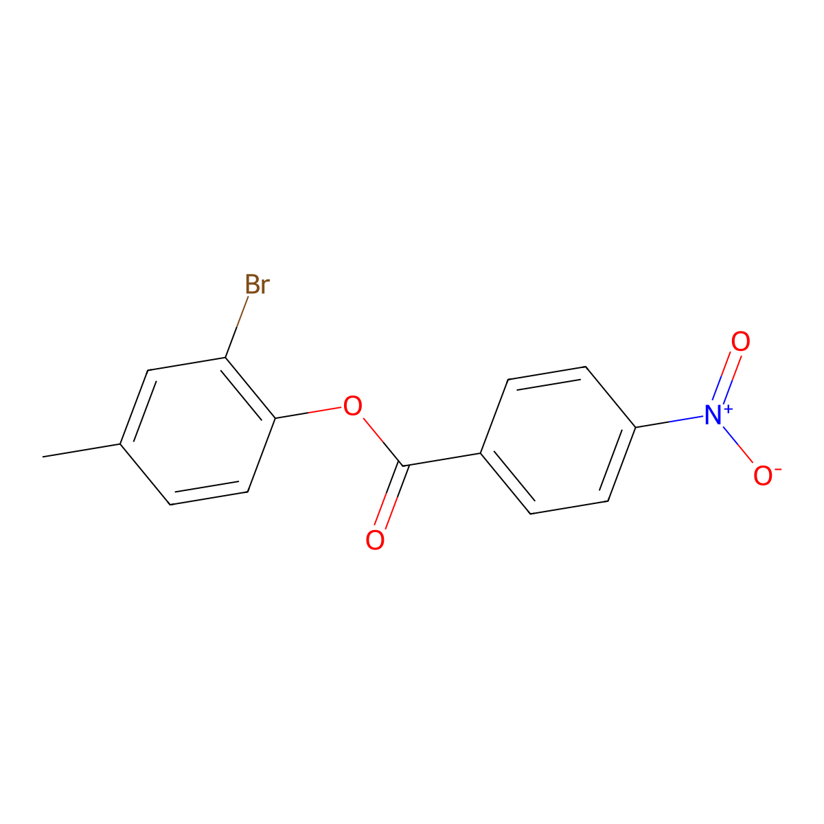 2-Bromo-4-methylphenyl 4-nitrobenzoate molecular structure, CAS 256457-66-6