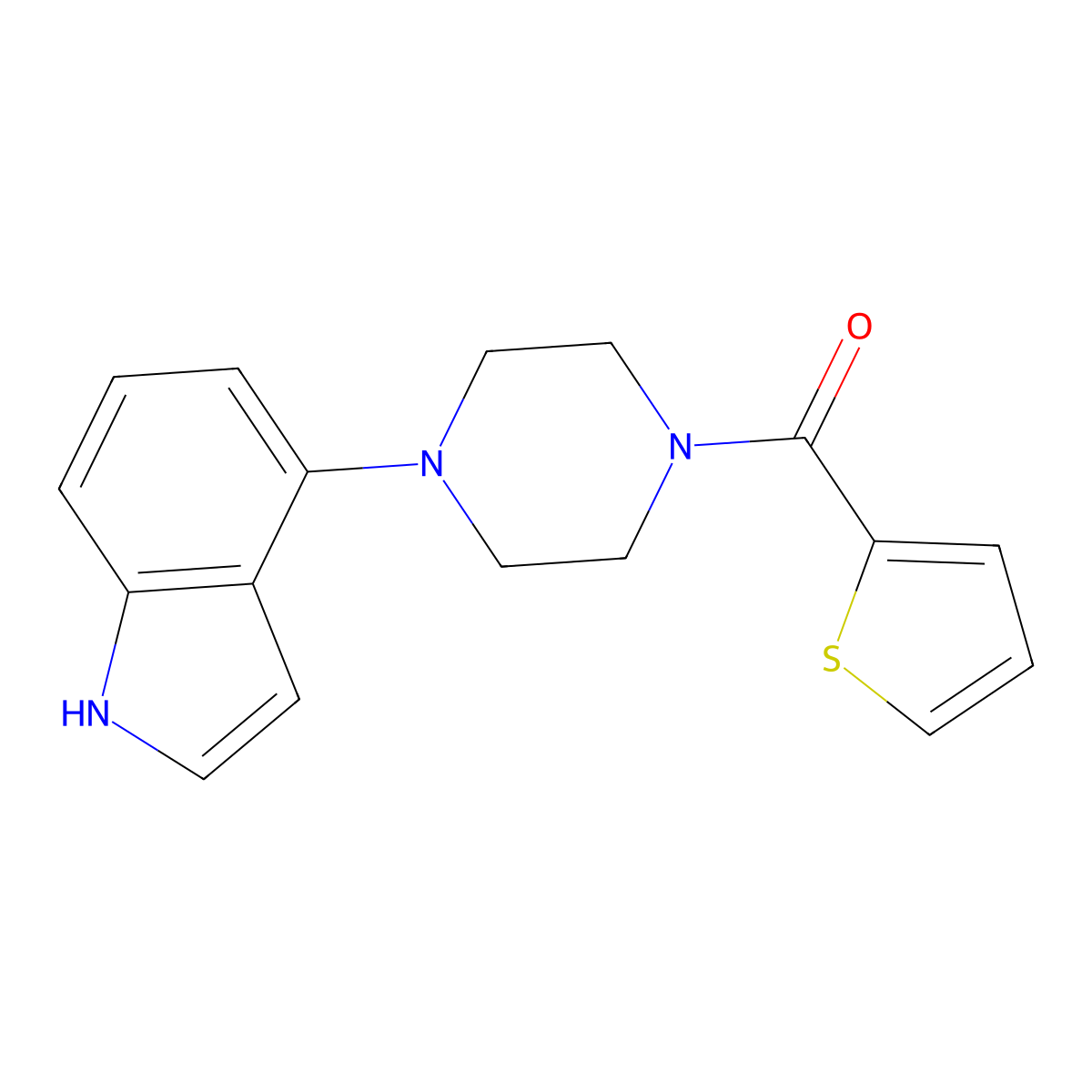4-[4-(Thiophene-2-carbonyl)piperazin-1-YL]-1H-indole molecular structure, CAS 256458-54-5