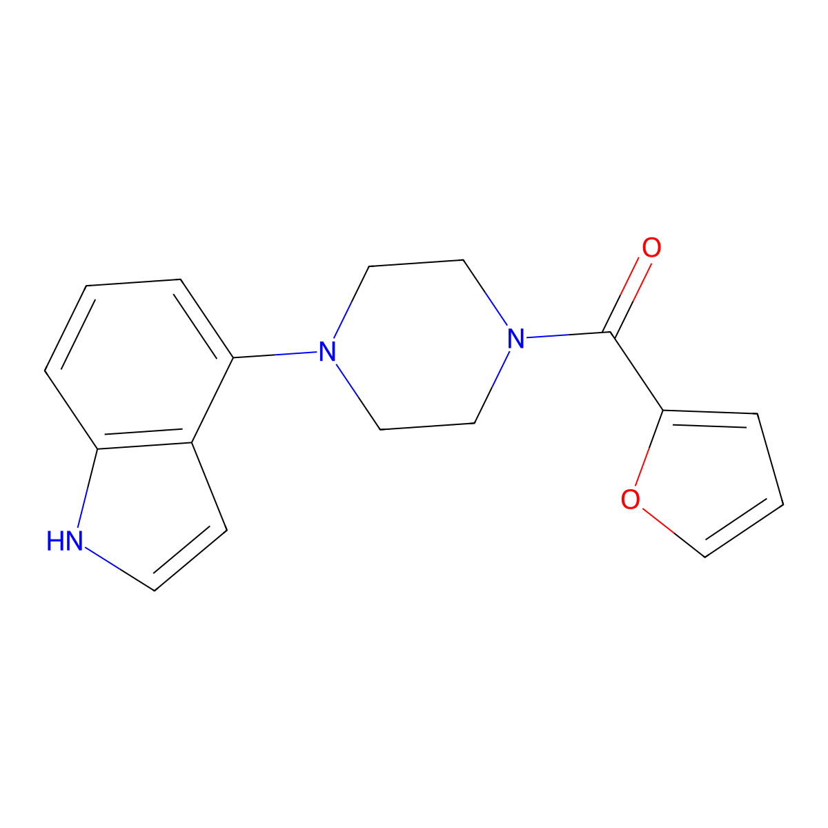 furan-2-yl-[4-(1H-indol-4-yl)piperazin-1-yl]methanone molecular structure, CAS 256458-55-6