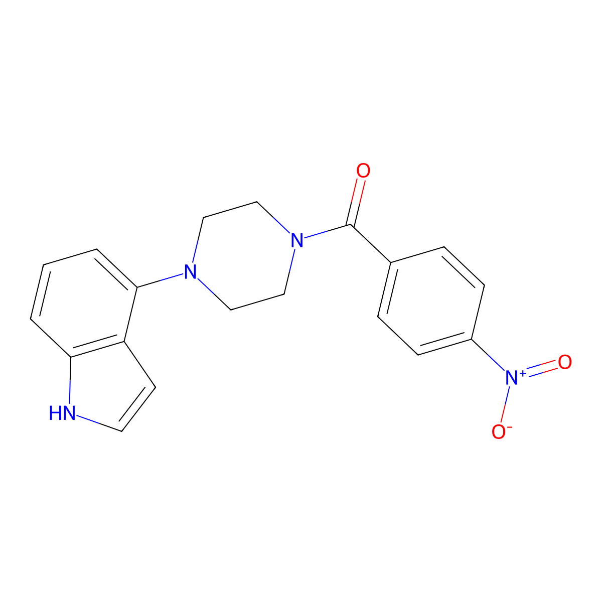 [4-(1H-indol-4-yl)piperazino](4-nitrophenyl)methanone molecular structure, CAS 256458-57-8