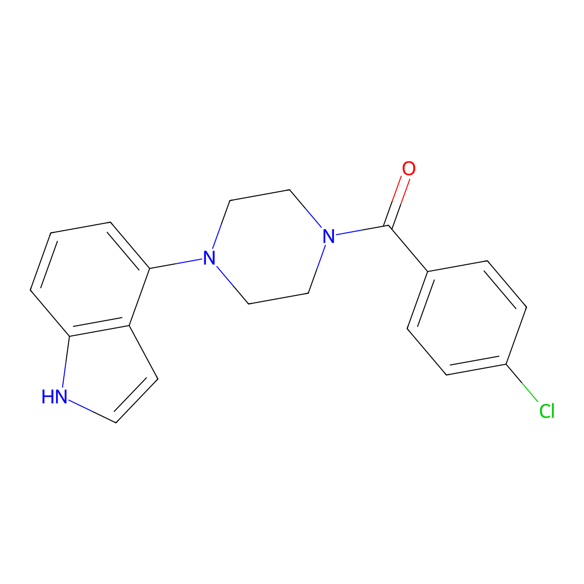 (4-chlorophenyl)[4-(1H-indol-4-yl)piperazino]methanone molecular structure, CAS 256458-59-0