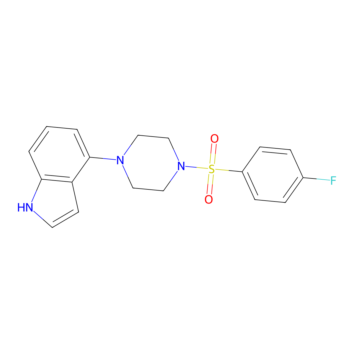 4-[4-(4-Fluorobenzenesulfonyl)piperazin-1-YL]-1H-indole molecular structure, CAS 256458-65-8