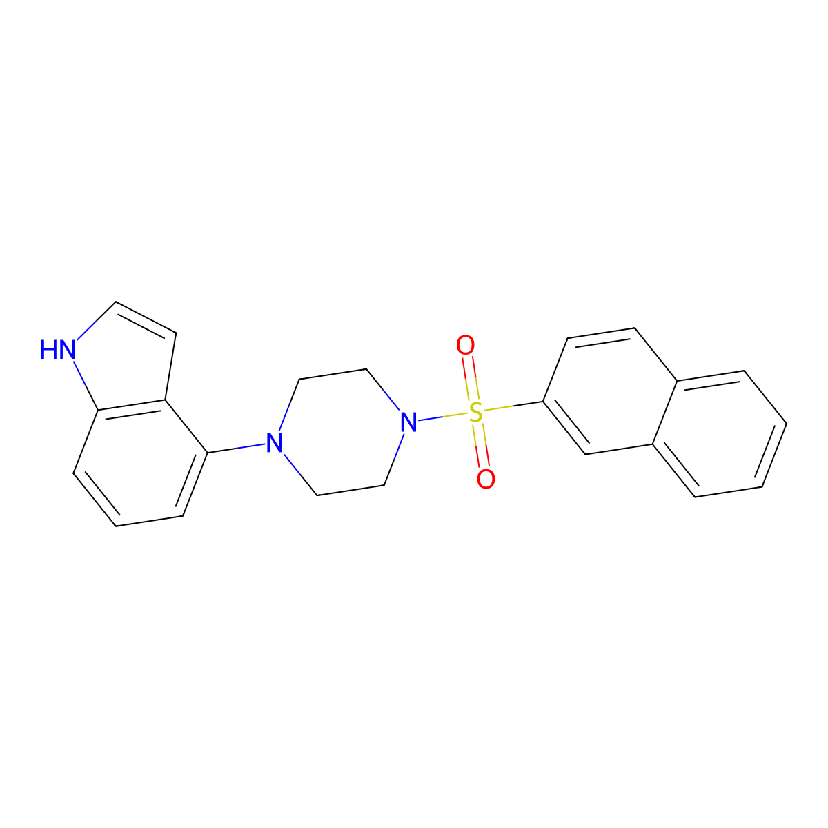 4-(4-naphthalen-2-ylsulfonylpiperazin-1-yl)-1H-indole molecular structure, CAS 256458-67-0