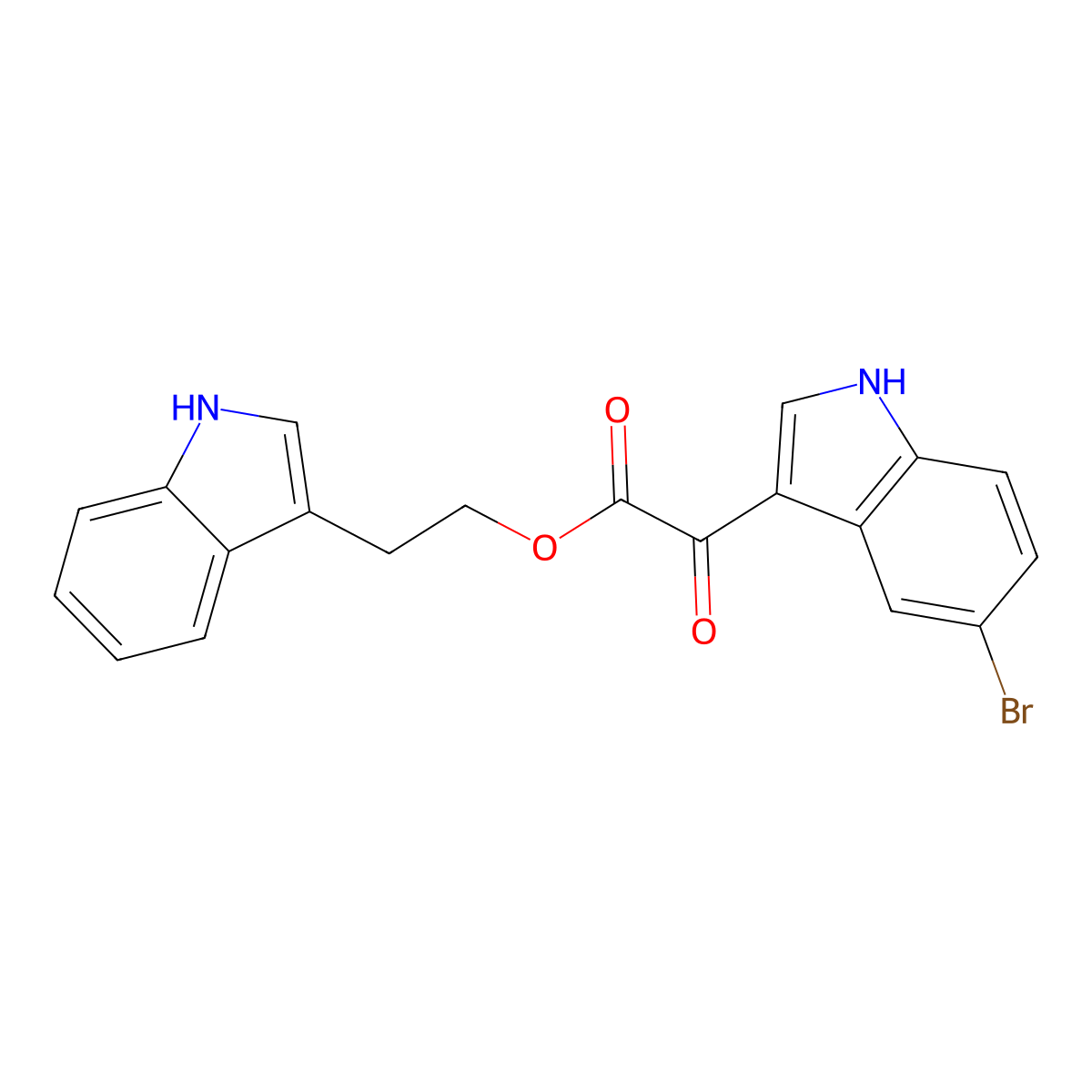 2-(1H-indol-3-yl)ethyl 2-(5-bromo-1H-indol-3-yl)-2-oxoacetate molecular structure, CAS 256458-68-1