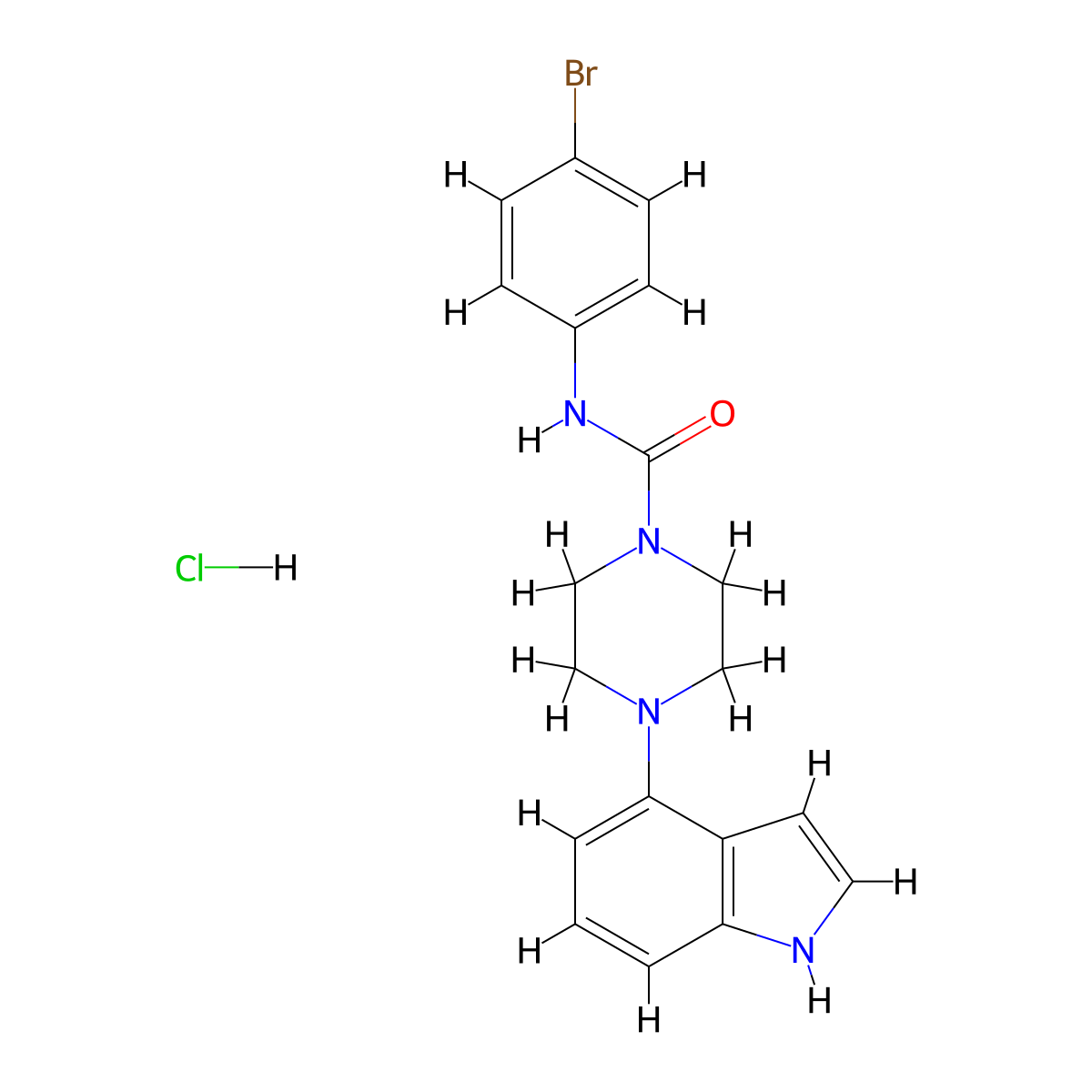 1-Piperazinecarboxamide,n-(4-bromophenyl)-4-(1h-indol-4-yl)-,hydrochloride molecular structure, CAS 256458-82-9