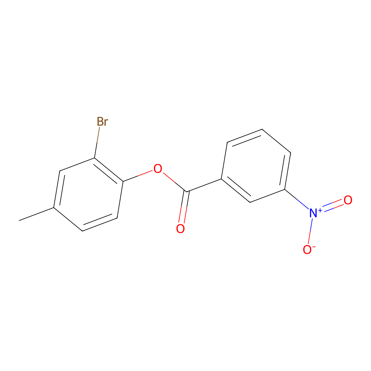 2-Bromo-4-methylphenyl 3-nitrobenzoate molecular structure, CAS 256458-94-3