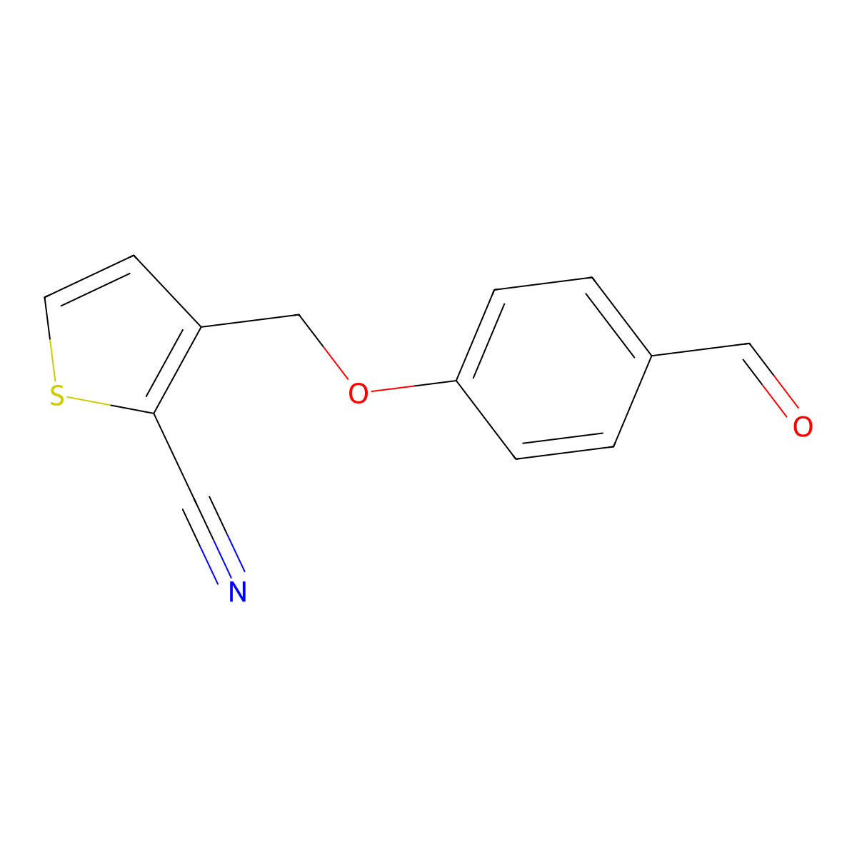 3-[(4-Formylphenoxy)methyl]thiophene-2-carbonitrile molecular structure, CAS 256471-05-3