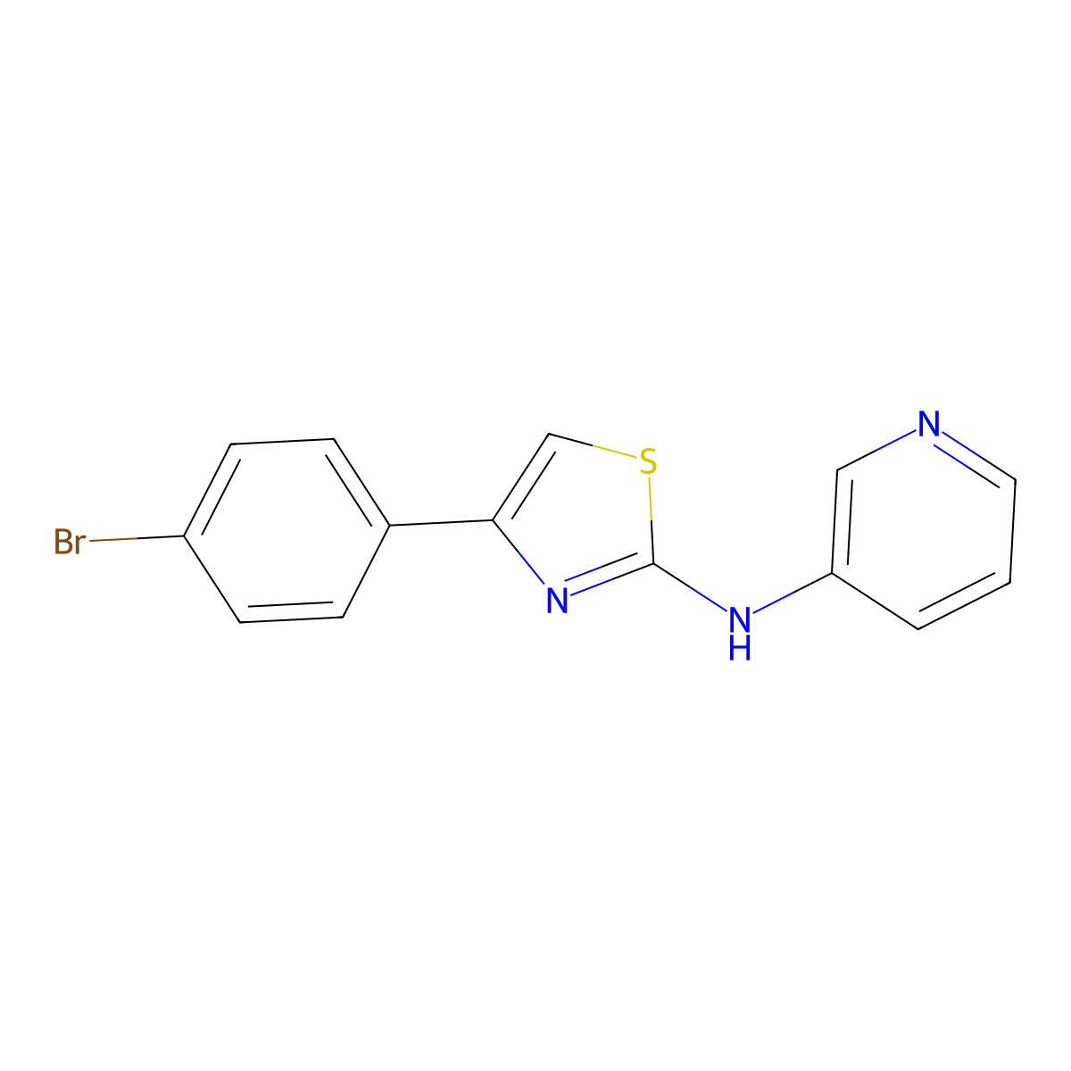 (4-(4-Bromophenyl)(2,5-thiazolyl))-3-pyridylamine molecular structure, CAS 256471-39-3