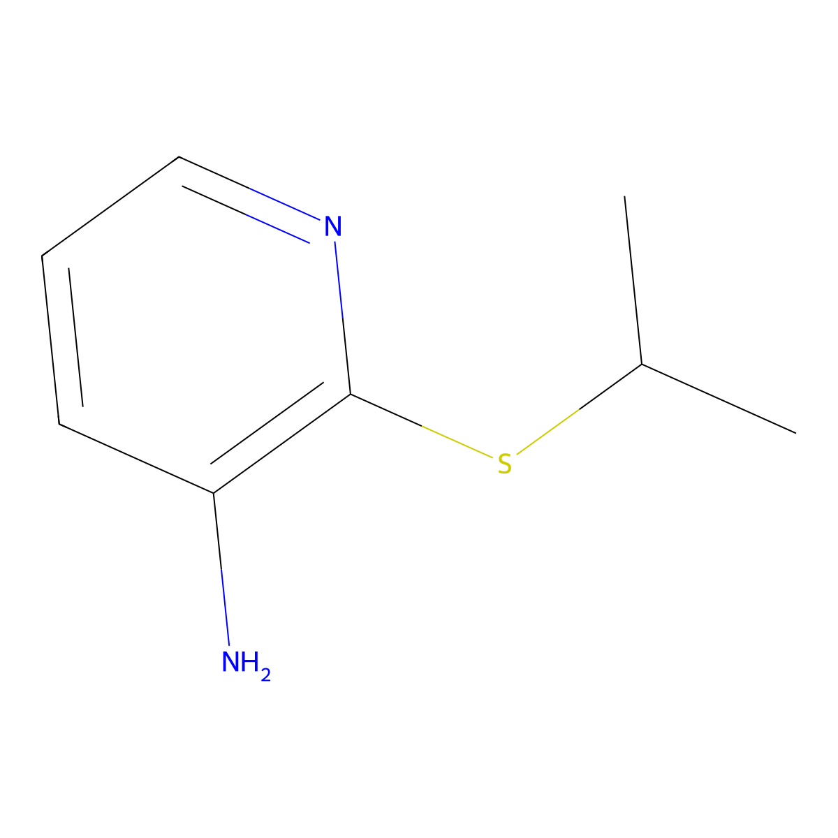 3-Pyridinamine, 2-[(1-methylethyl)thio]- molecular structure, CAS 256473-08-2