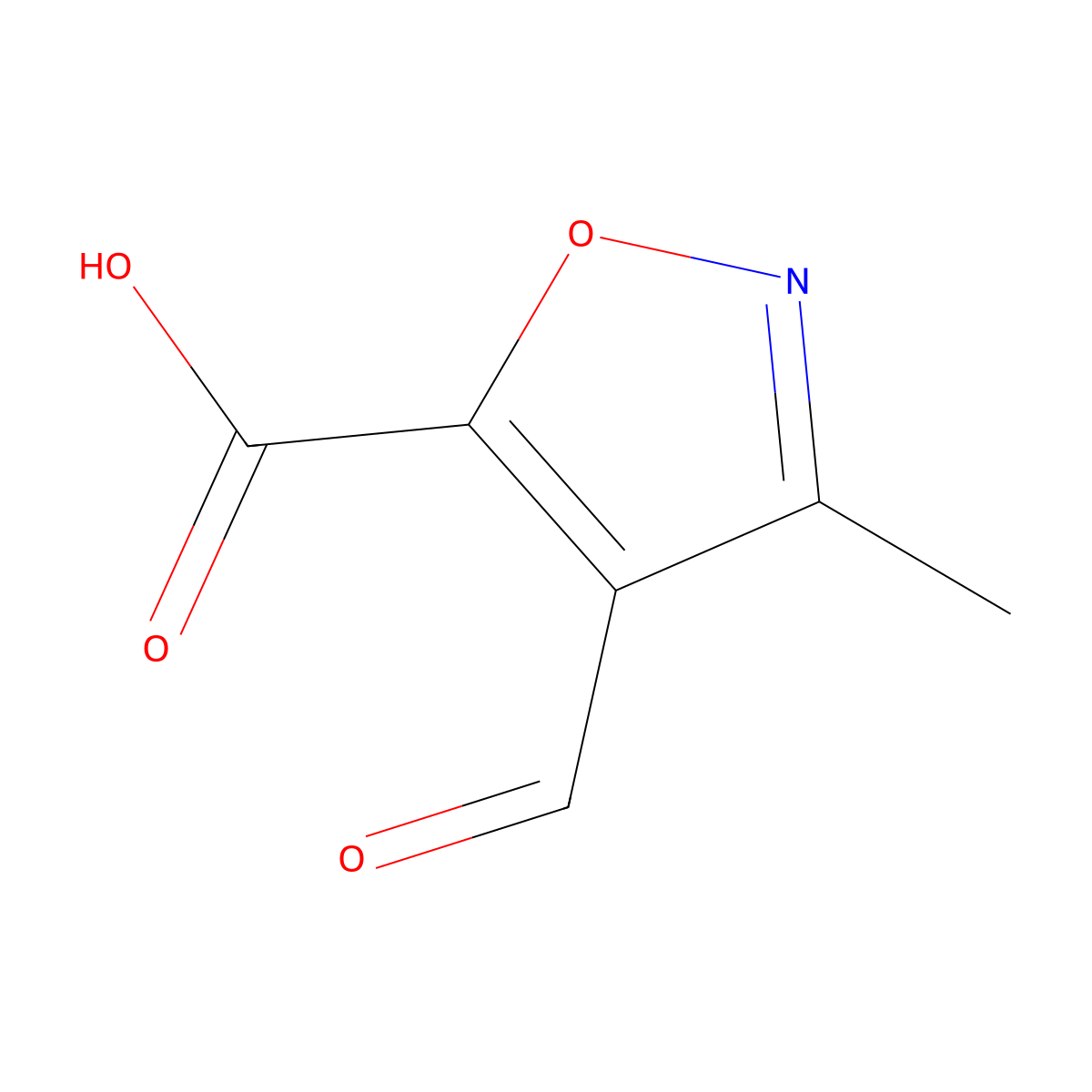 4-Formyl-3-methylisoxazole-5-carboxylic acid molecular structure, CAS 256473-81-1