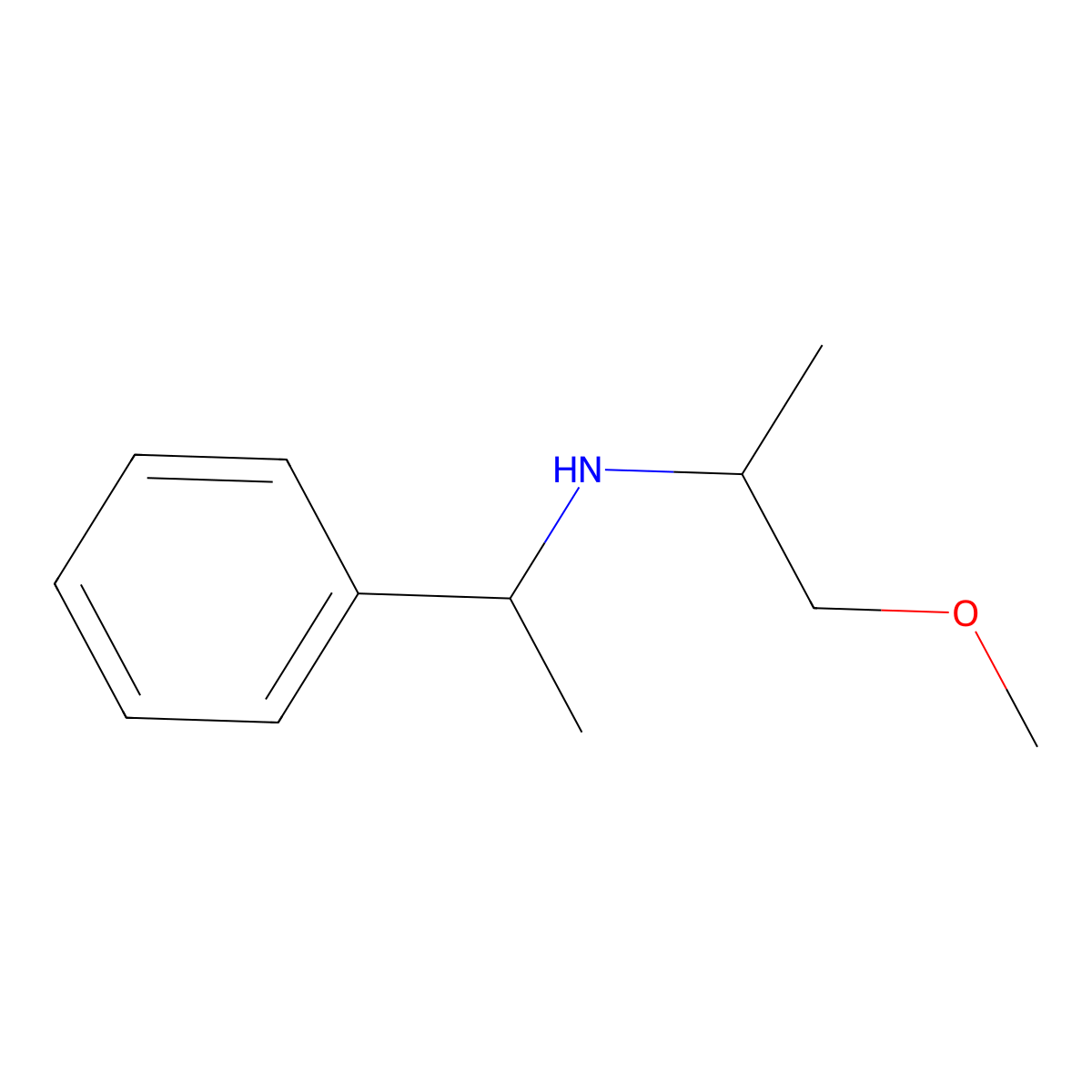 (1-Methoxypropan-2-yl)(1-phenylethyl)amine molecular structure, CAS 256473-99-1