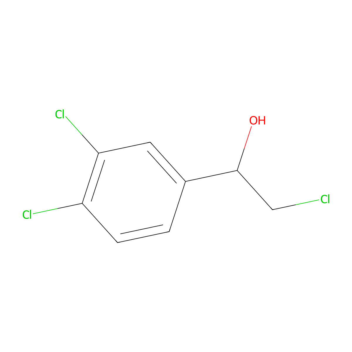 (1R)-2-chloro-1-(3,4-dichlorophenyl)ethan-1-ol molecular structure, CAS 256474-27-8