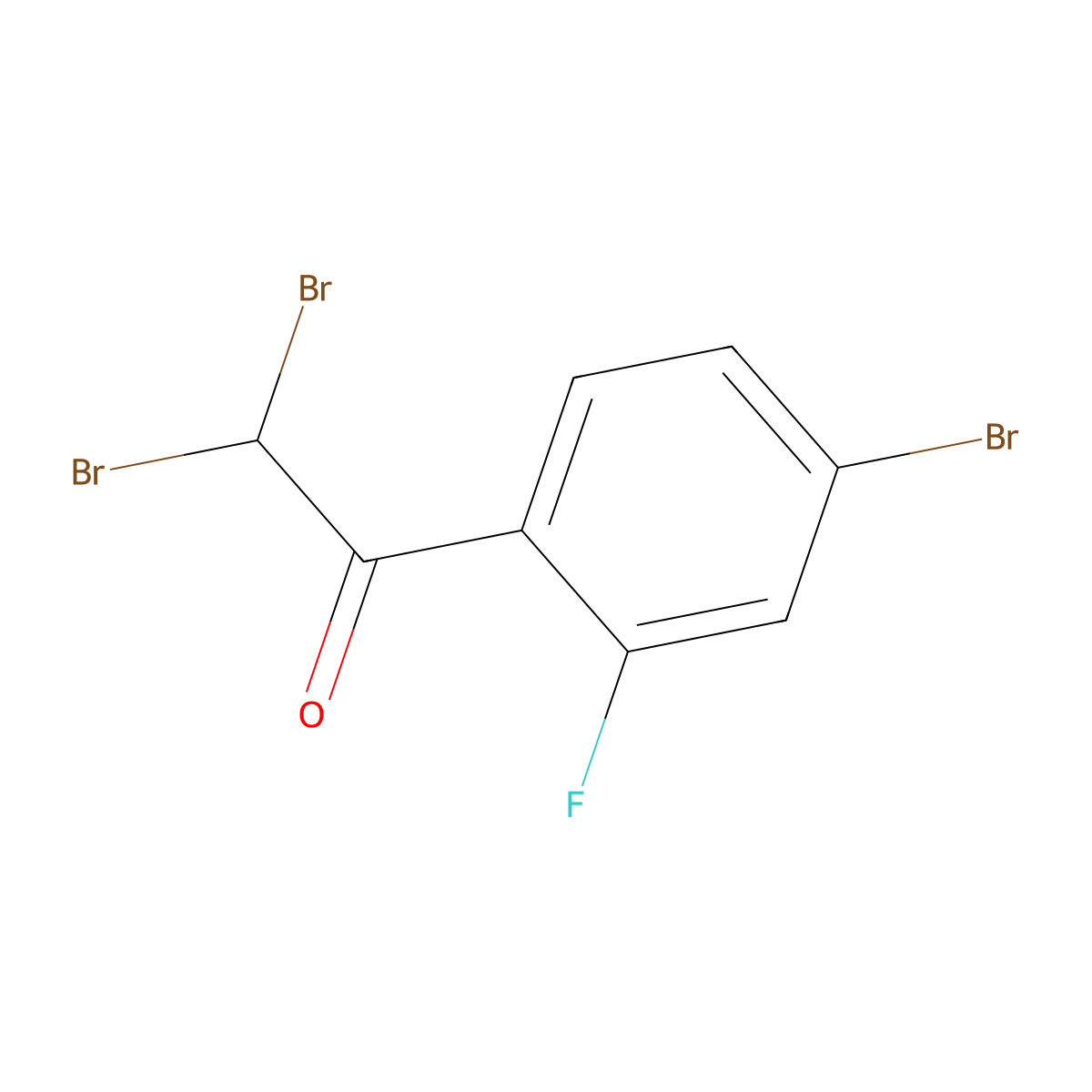 2,2-Dibromo-1-(4-bromo-2-fluorophenyl)ethanone molecular structure, CAS 2564746-26-3