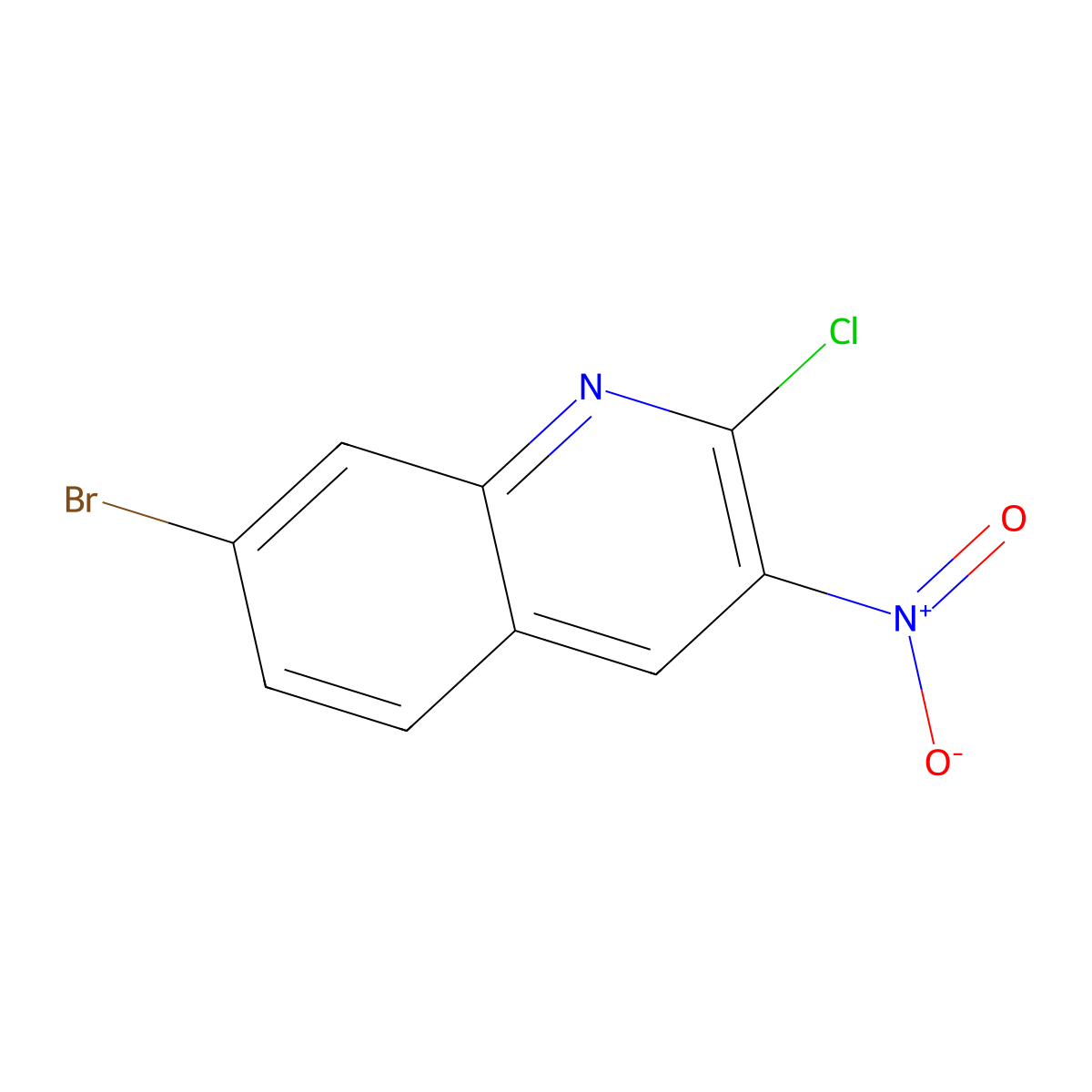 7-Bromochloro-3-nitroquinoline molecular structure, CAS 2564763-35-3